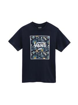 T-Shirt Vans Print Box Blu Navy per Bambino