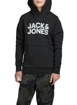 Felpa Logo Jack And Jones Corp Nero per Bambino