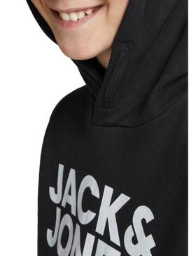 Felpa Logo Jack And Jones Corp Nero per Bambino