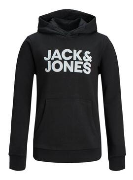 Felpa Logo Jack And Jones Corp Nero per Bambino