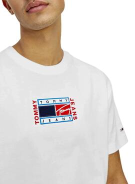 T-Shirt Tommy Jeans Timeless Flag Bianco Uomo