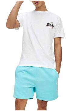 T-Shirt Tommy Jeans Diamond Bianco per Uomo