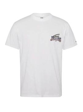 T-Shirt Tommy Jeans Diamond Bianco per Uomo