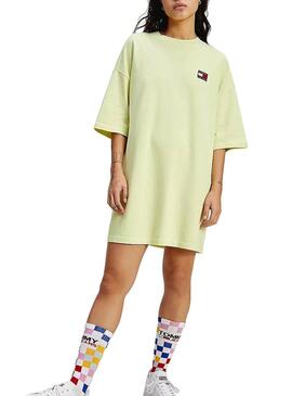 Vestitos Tommy Jeans Oversized Verde per Donna