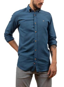 Camicia Klout Lino Blu per Uomo