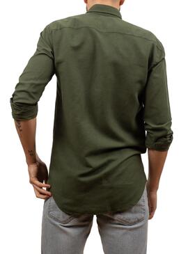 Camicia Klout Lino Carballo Verde per Uomo