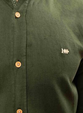 Camicia Klout Lino Carballo Verde per Uomo