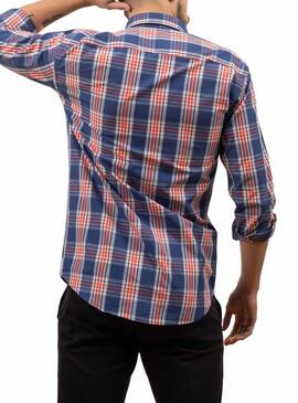 Camicia Klout Madras Blu Navy per Uomo