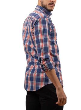 Camicia Klout Madras Blu Navy per Uomo