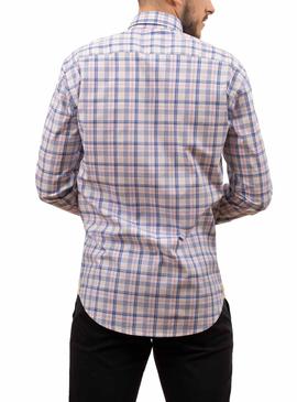 Camicia Klout Madras Bianco per Uomo