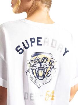 T-Shirt Superdry Military Narrative Bianco Donna