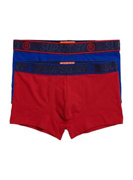 Mutande Superdry Trunk Blu y Rosso Uomo