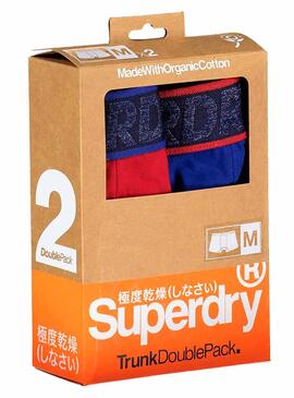 Mutande Superdry Trunk Blu y Rosso Uomo