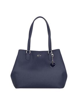 Borsa Lacoste Hobo Shoulder Blu Navy per Donna