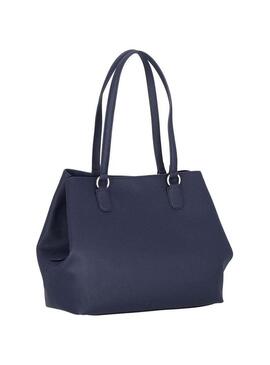 Borsa Lacoste Hobo Shoulder Blu Navy per Donna