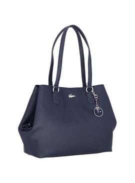 Borsa Lacoste Hobo Shoulder Blu Navy per Donna