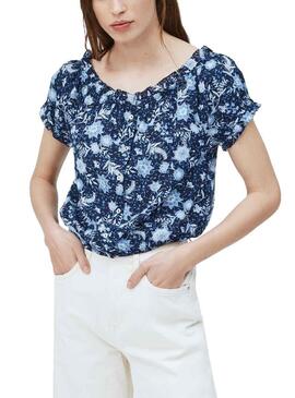 Camicia Pepe Jeans Erika Blu Navy per Donna