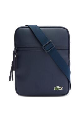 Borsa Lacoste Flat Crossover Blu Navy per Uomo