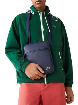 Borsa Lacoste Flat Crossover Blu Navy per Uomo