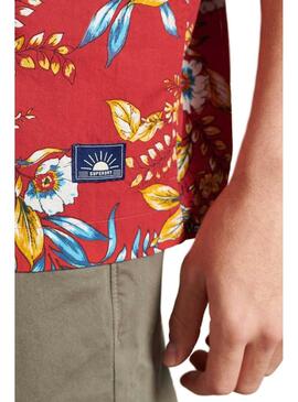 Camicia Superdry Hawaiian Rosso per Uomo