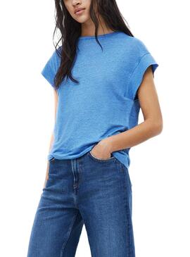T-Shirt Pepe Jeans Cleo Blu per Donna