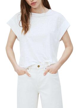 T-Shirt Pepe Jeans Cleo Bianco per Donna