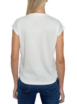 T-Shirt Pepe Jeans Carol Bianco per Donna