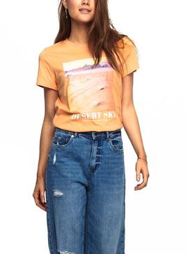 T-Shirt Only Lala Life Naranja per Donna