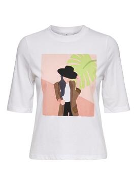 T-Shirt Only Theo Vita Bianco per Donna