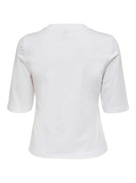 T-Shirt Only Theo Life Bianco per Donna