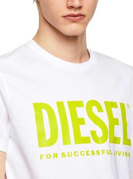 T-Shirt Diesel T-DIEGO-LOGO Bianco per Uomo