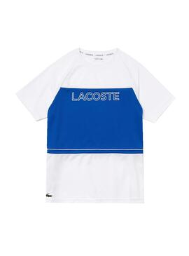 T-Shirt Lacoste Sport Block Bianco per Uomo