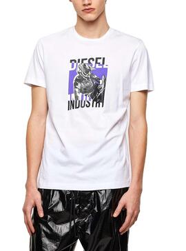 T-Shirt Diesel T-DIEGOS Bianco per Uomo