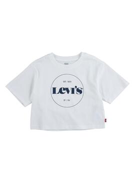 T-Shirt Levis High Rise Tee Bianco per Bambina