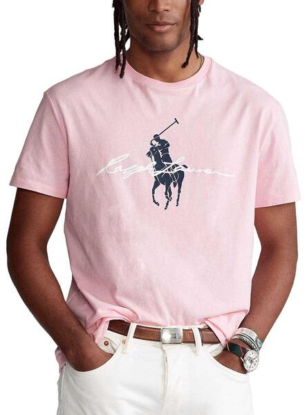 Maglietta Big Pony in jersey con logoPolo Ralph Lauren in Cotone da Uomo colore Rosa Uomo T-shirt da T-shirt Polo Ralph Lauren 