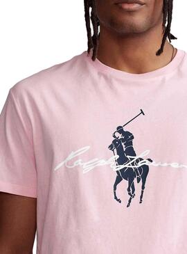 T-Shirt Polo Ralph Lauren Rosa per Uomo