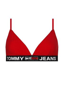Top Tommy Jeans Triangle Rosso per Donna