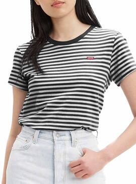 T-Shirt Levis Perfect Tee Nero per Donna