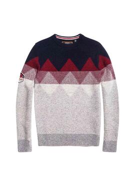 Pullover Superdry Fairisle Crew Blu Navy