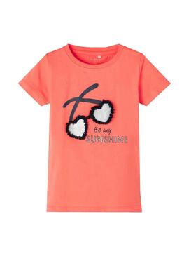 T-Shirt Name It Hafun Arancia per Bambina