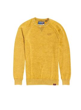 Pullover Superdry Garment Dyed Yellow Man