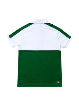 Polo Lacoste Color Block Verde per Bambino
