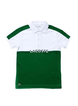 Polo Lacoste Color Block Verde per Bambino