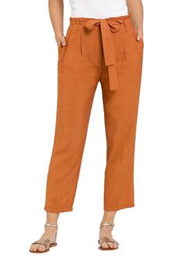 Naf Naf Paperbag Pantaloni arancioni Donna