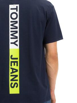 T-Shirt Tommy Jeans Back Stripe Blu Navy Uomo