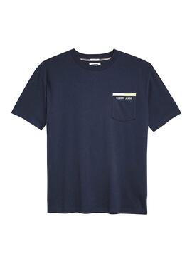 T-Shirt Tommy Jeans Back Stripe Blu Navy Uomo