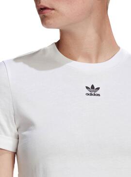 T-Shirt Adidas Crop Top Bianco per Donna