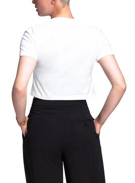 T-Shirt Adidas Crop Top Bianco per Donna