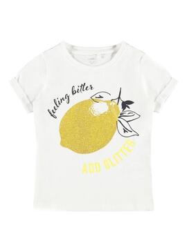 T-Shirt Name It Hamina Bianco per Bambina