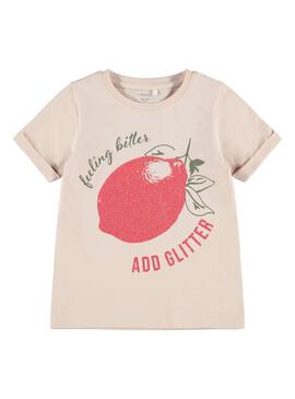 T-Shirt Name It Hamina Rosa per Bambina